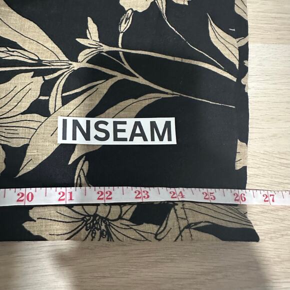 Ralph Lauren Women’s 100% Linen Black and Tan Tropical Floral Wide Leg Pants 6 - Picture 13 of 13